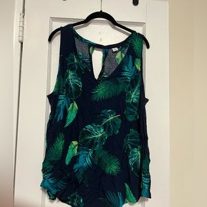 Plant-Print Sleeveless Blouse from Old Navy Size XXL